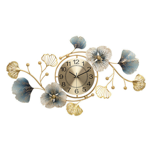 The Golden Grove: Ginkgo Leaf Silent Wall Clock