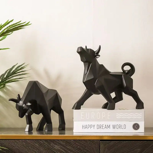 Modern Simple Resin Bull Ornament Creative Home Decor Animal Figurine