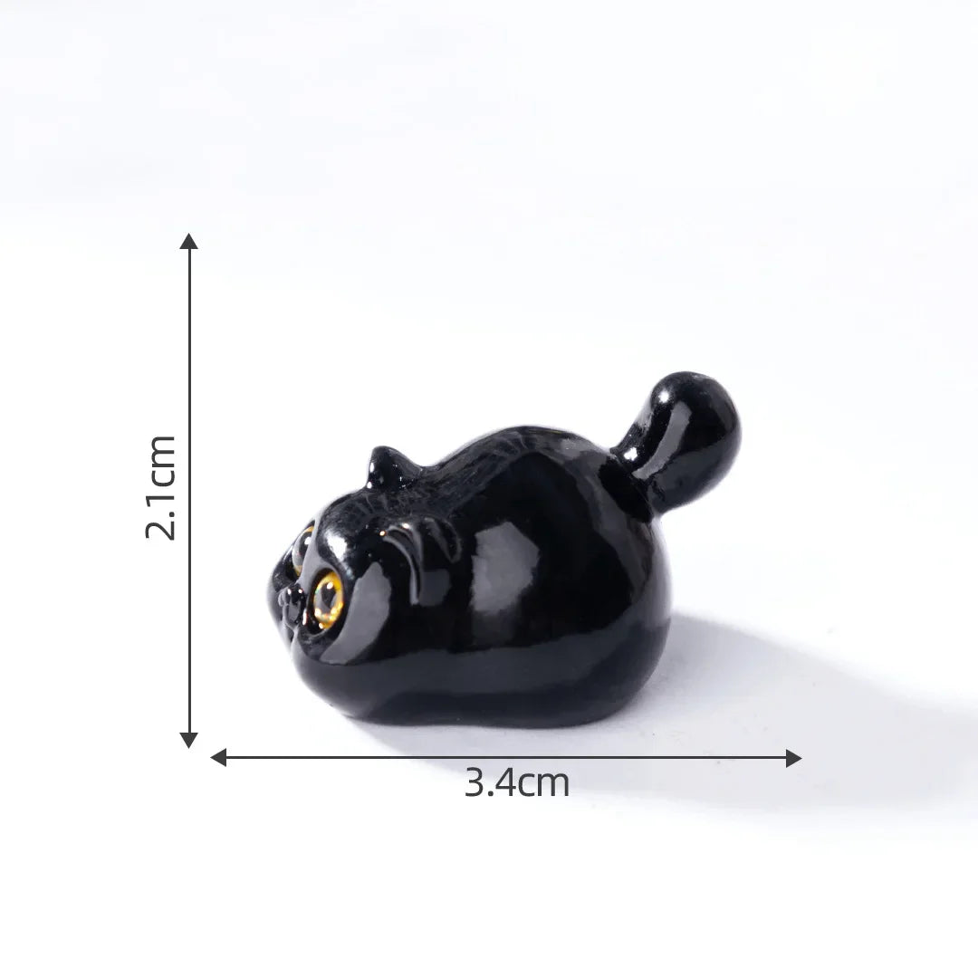 Black Cat Mini Figurines Cute Resin Kitten Desktop Decoration