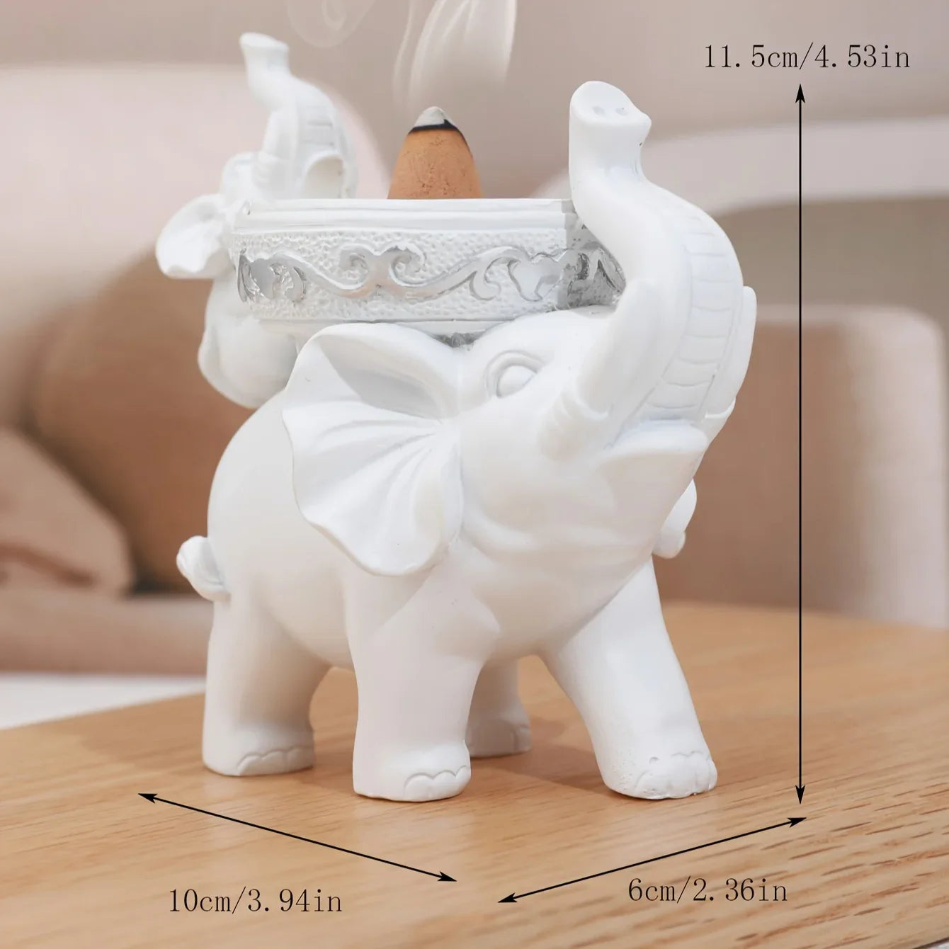 Elephant Figurine Candy Tray Key Bowl Decorative Storage Box