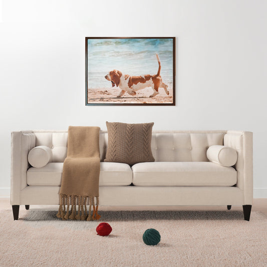 84' Modern Tuxedo Tufted Sofa, Sky Neutral Beige Polyester
