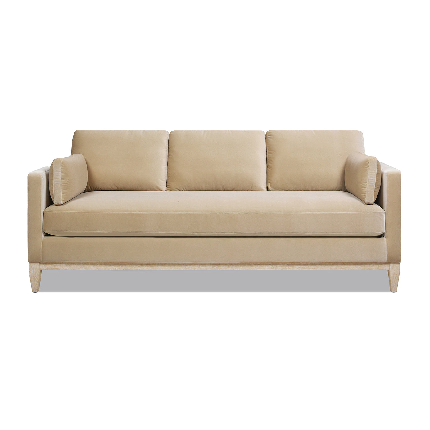 84' Modern Farmhouse Sofa, Fawn Brown Performance Velvet