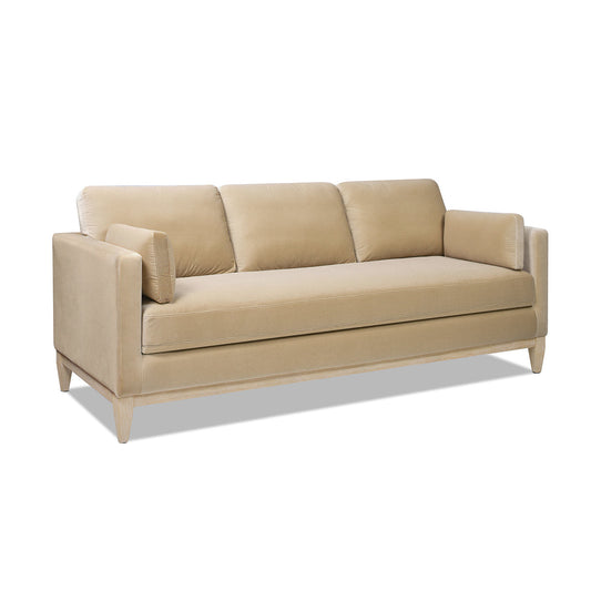 84' Modern Farmhouse Sofa, Fawn Brown Performance Velvet