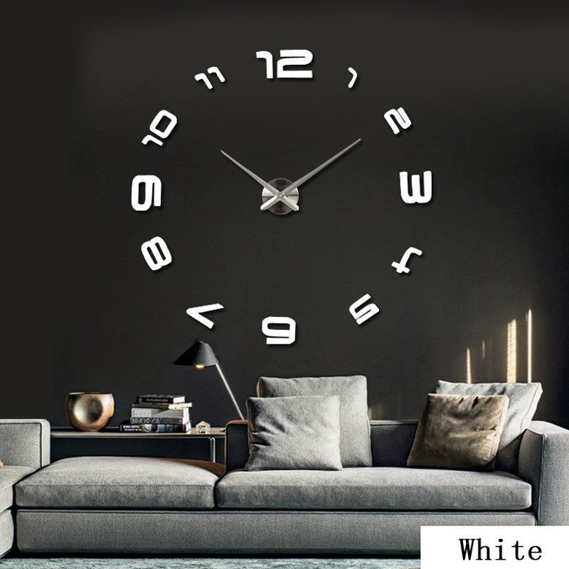 Oversized Acrylic Mirror Wall Clock Modern Art Living Room Decor