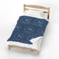 JM Home Essentials Logo Throw Plush Velveteen Blanket