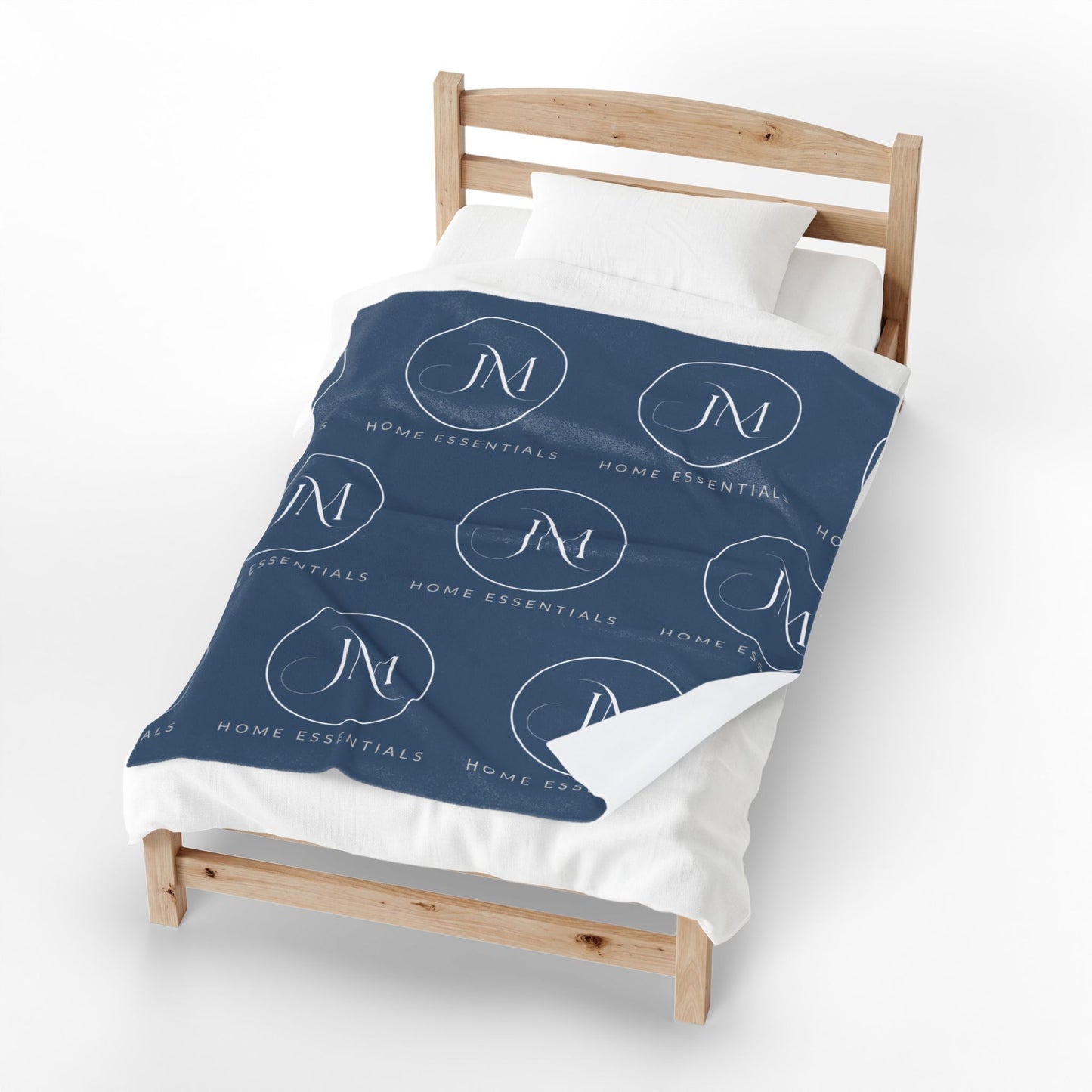 JM Home Essentials Logo Throw Plush Velveteen Blanket