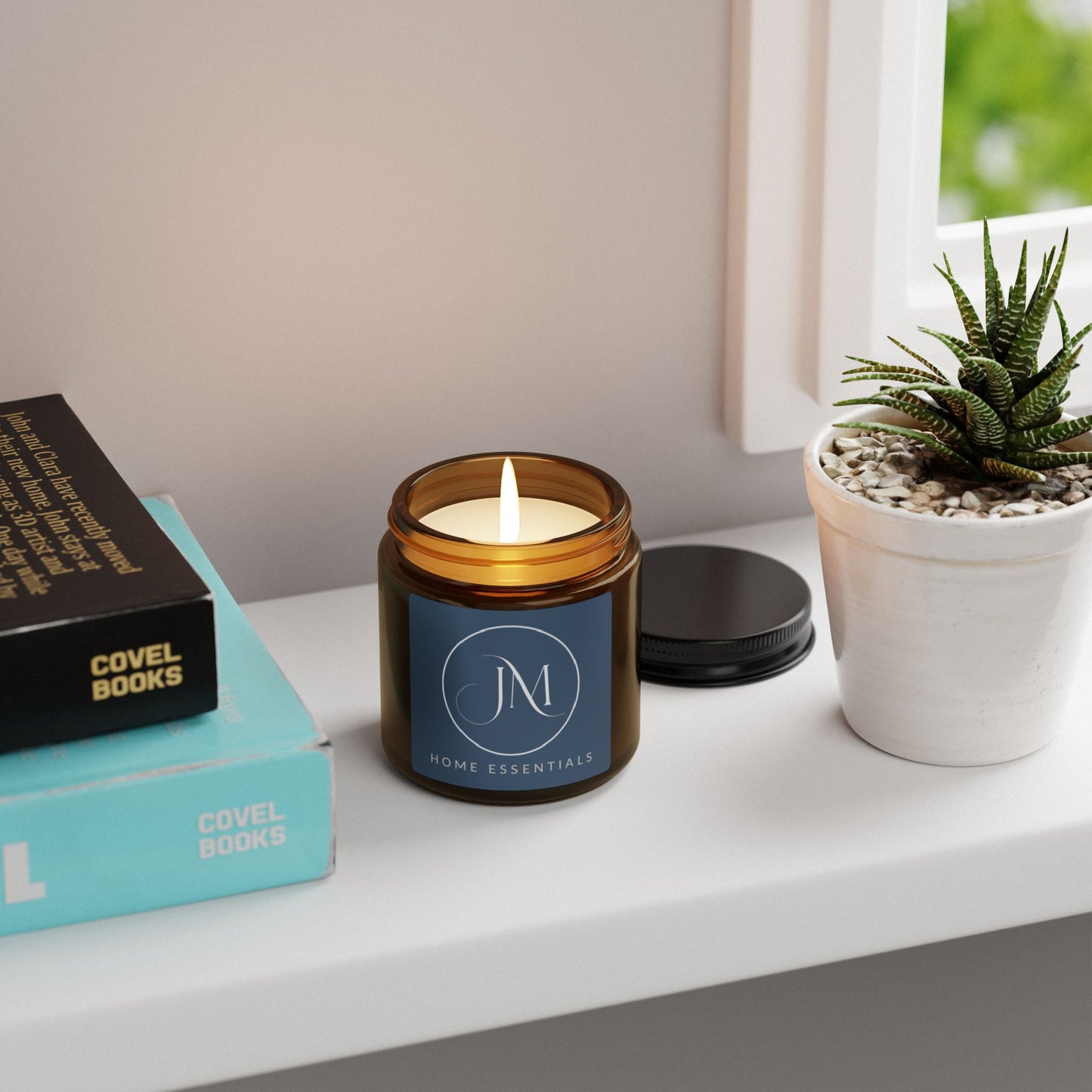 Soy Candle — Amber Jar Scented Candle (JM Home Essentials)