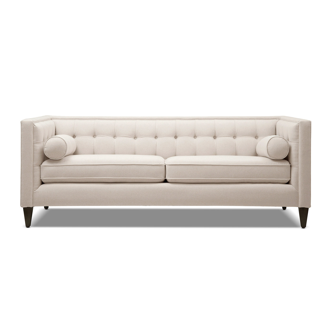 84' Modern Tuxedo Tufted Sofa, Sky Neutral Beige Polyester