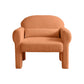 modern boucle accent chair with lumbar pillow for living room