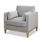 36' Modern Farmhouse Arm Chair, Opal Grey Velvet
