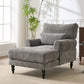 Modern Grey Upholstered Chaise Lounge Sofa Recliner