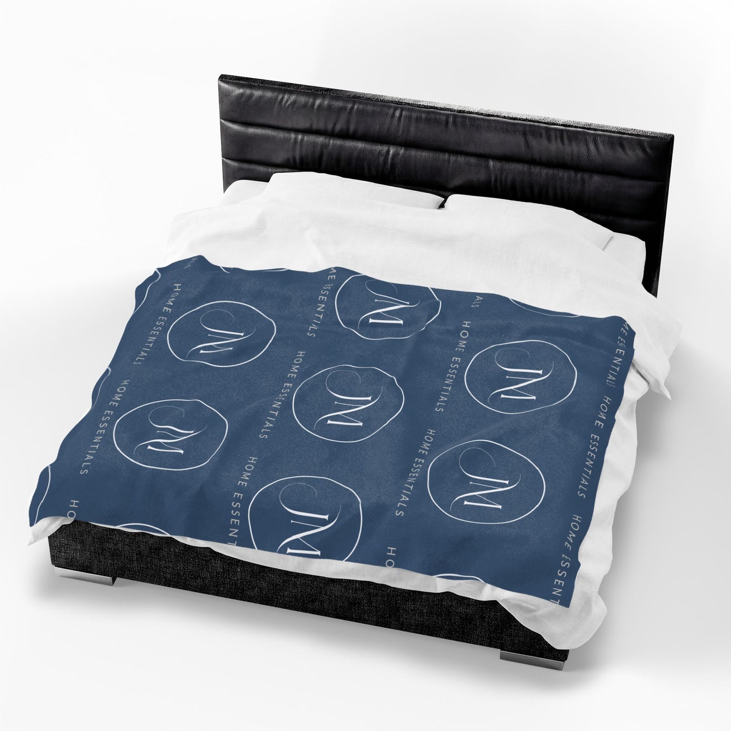 JM Home Essentials Logo Throw Plush Velveteen Blanket