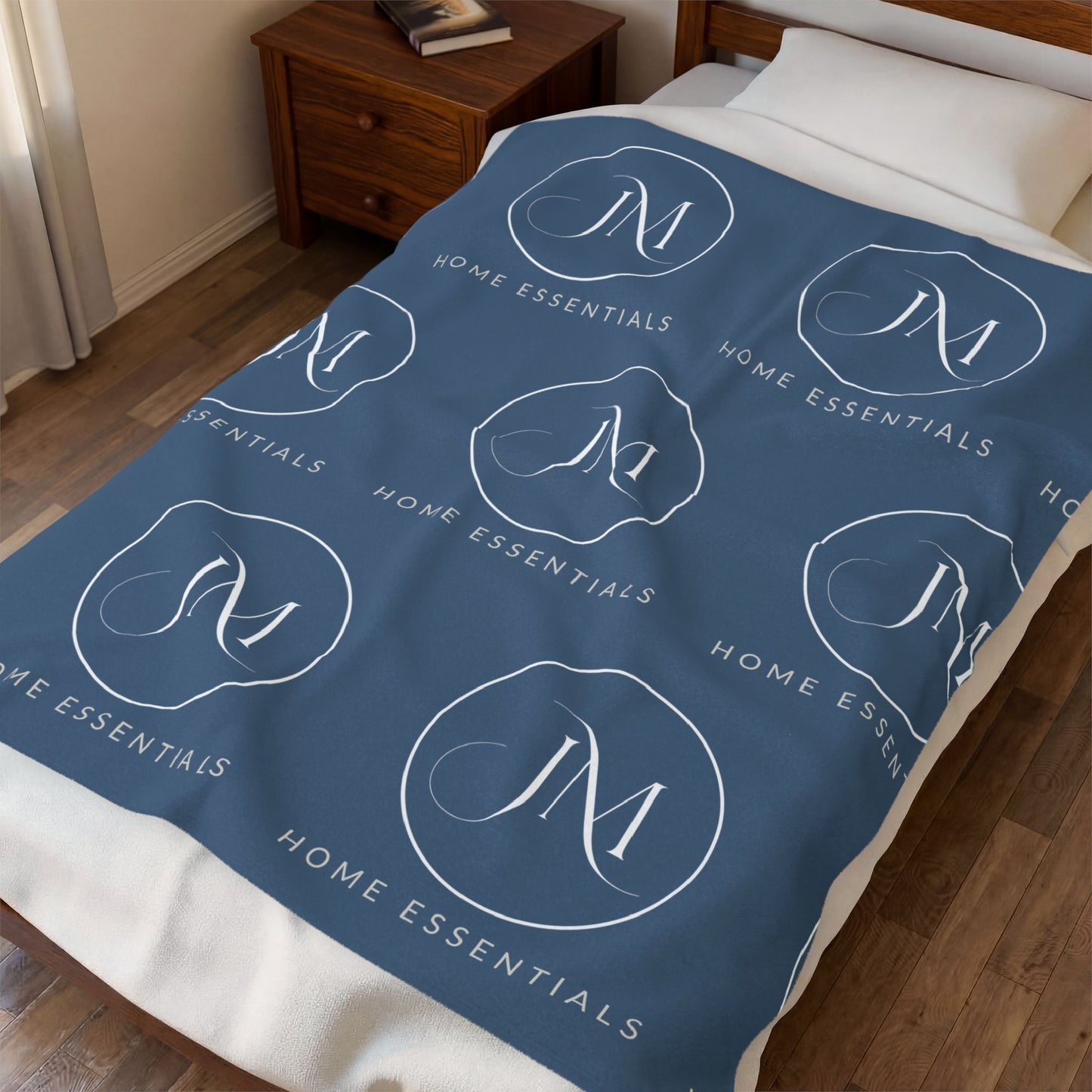 JM Home Essentials Logo Throw Plush Velveteen Blanket