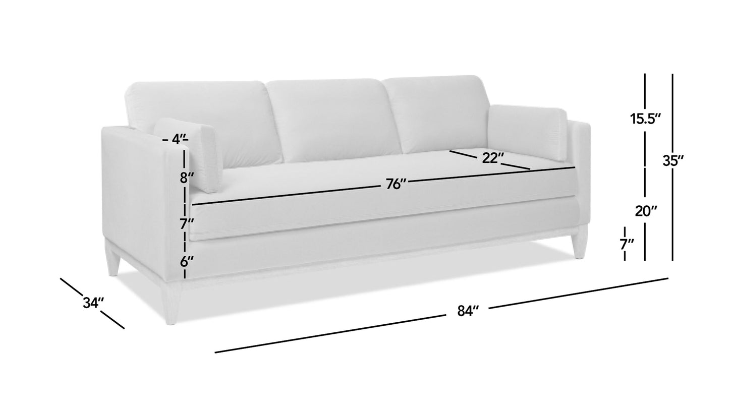 84' Modern Farmhouse Sofa, Fawn Brown Performance Velvet