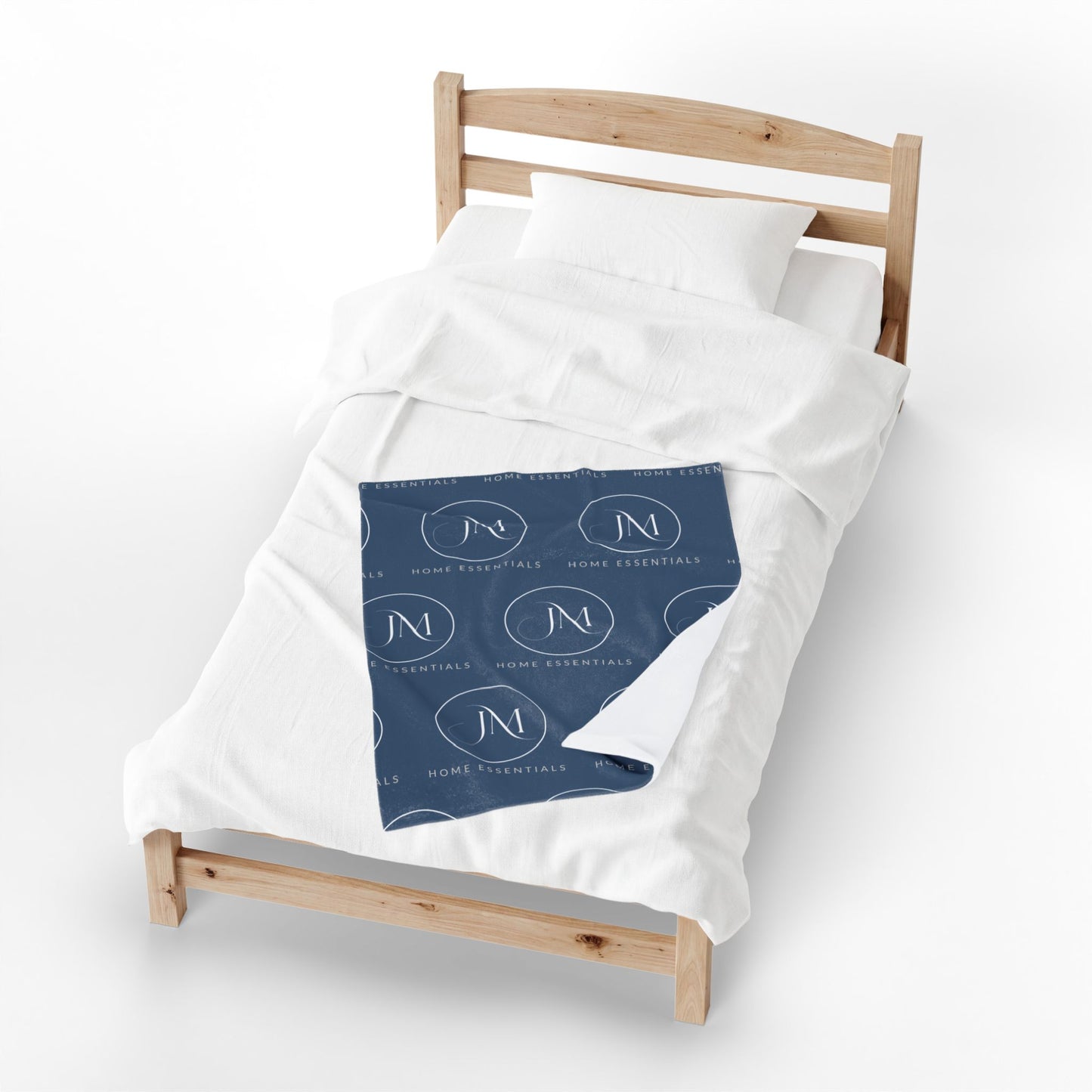 JM Home Essentials Logo Throw Plush Velveteen Blanket