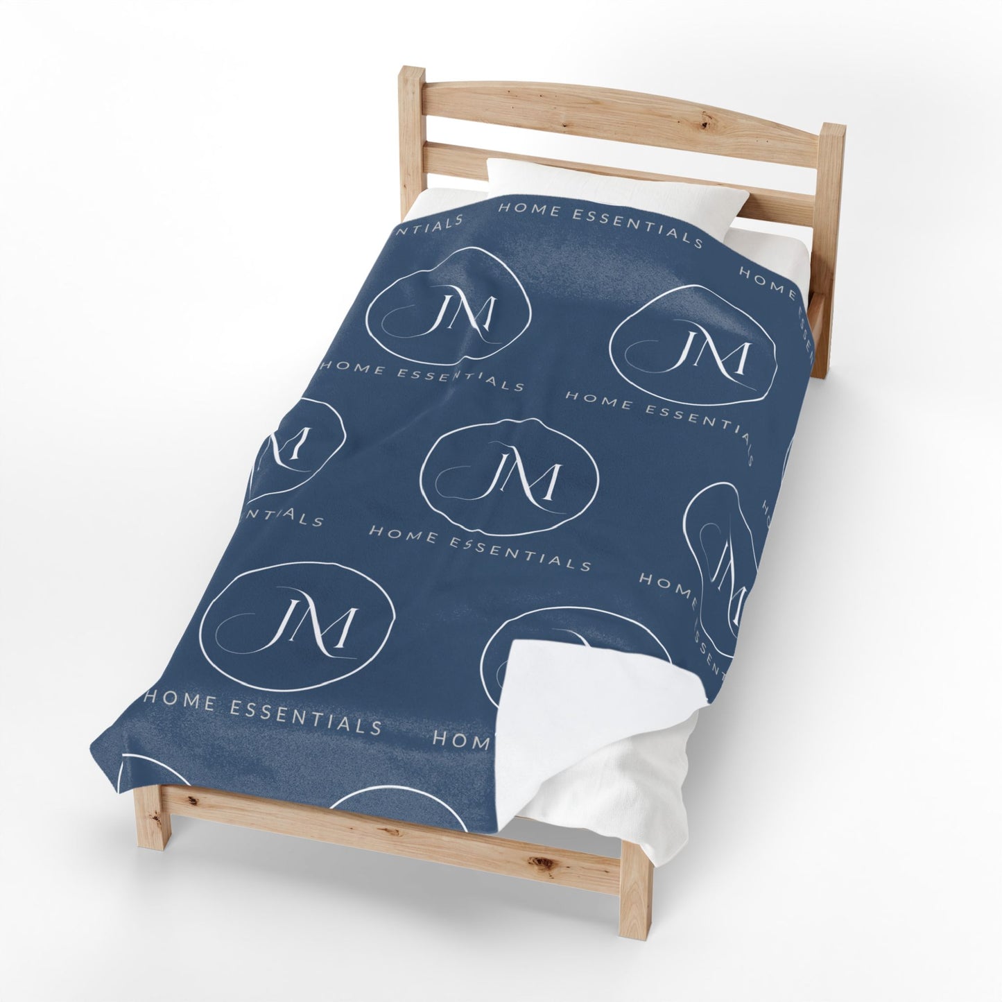 JM Home Essentials Logo Throw Plush Velveteen Blanket