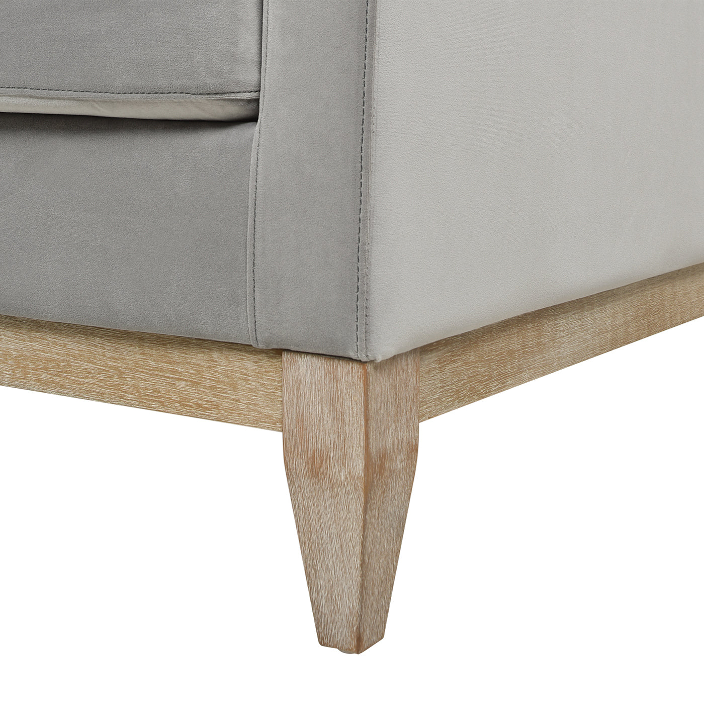36' Modern Farmhouse Arm Chair, Opal Grey Velvet