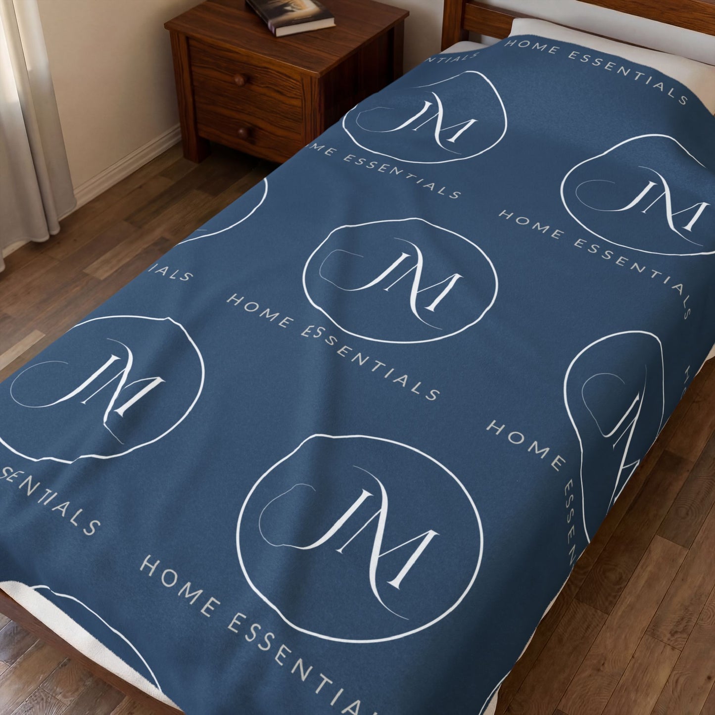 JM Home Essentials Logo Throw Plush Velveteen Blanket