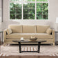 84' Modern Farmhouse Sofa, Fawn Brown Performance Velvet