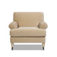 38' Lawson Accent Arm Chair Metal Casters, Fawn Brown Performance Velvet