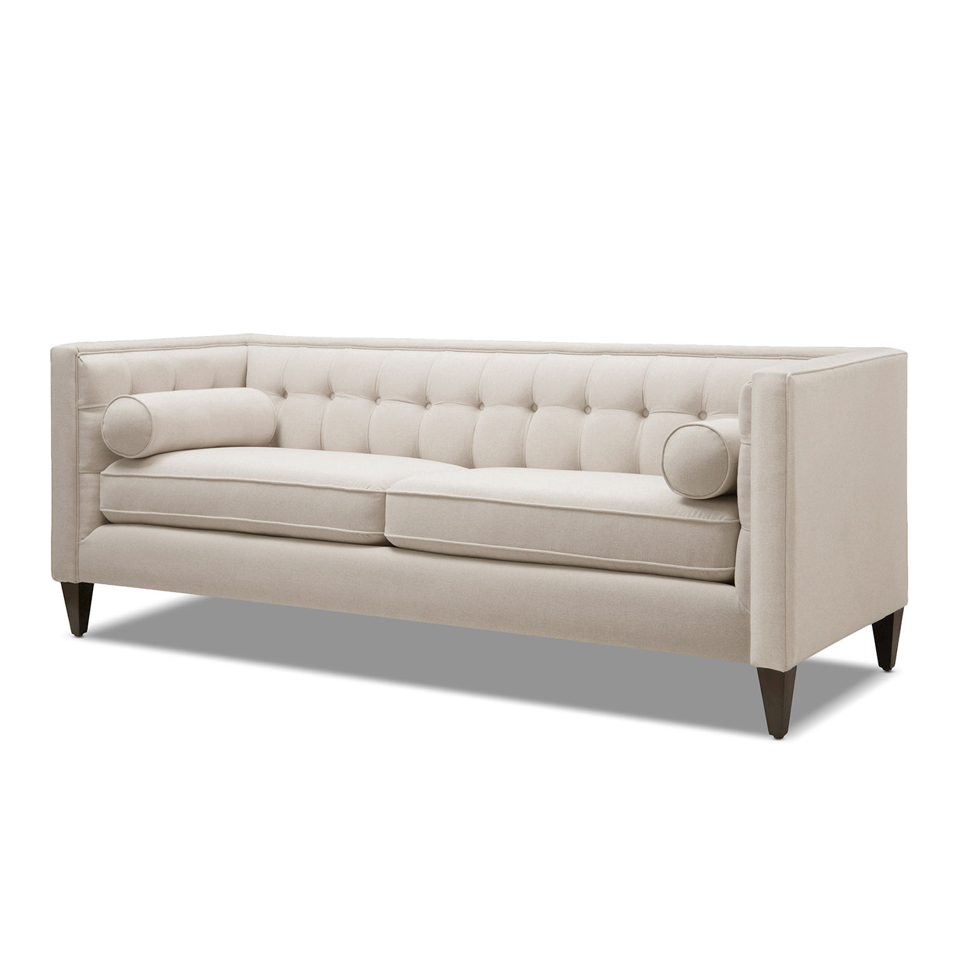 84' Modern Tuxedo Tufted Sofa, Sky Neutral Beige Polyester