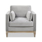 36' Modern Farmhouse Arm Chair, Opal Grey Velvet