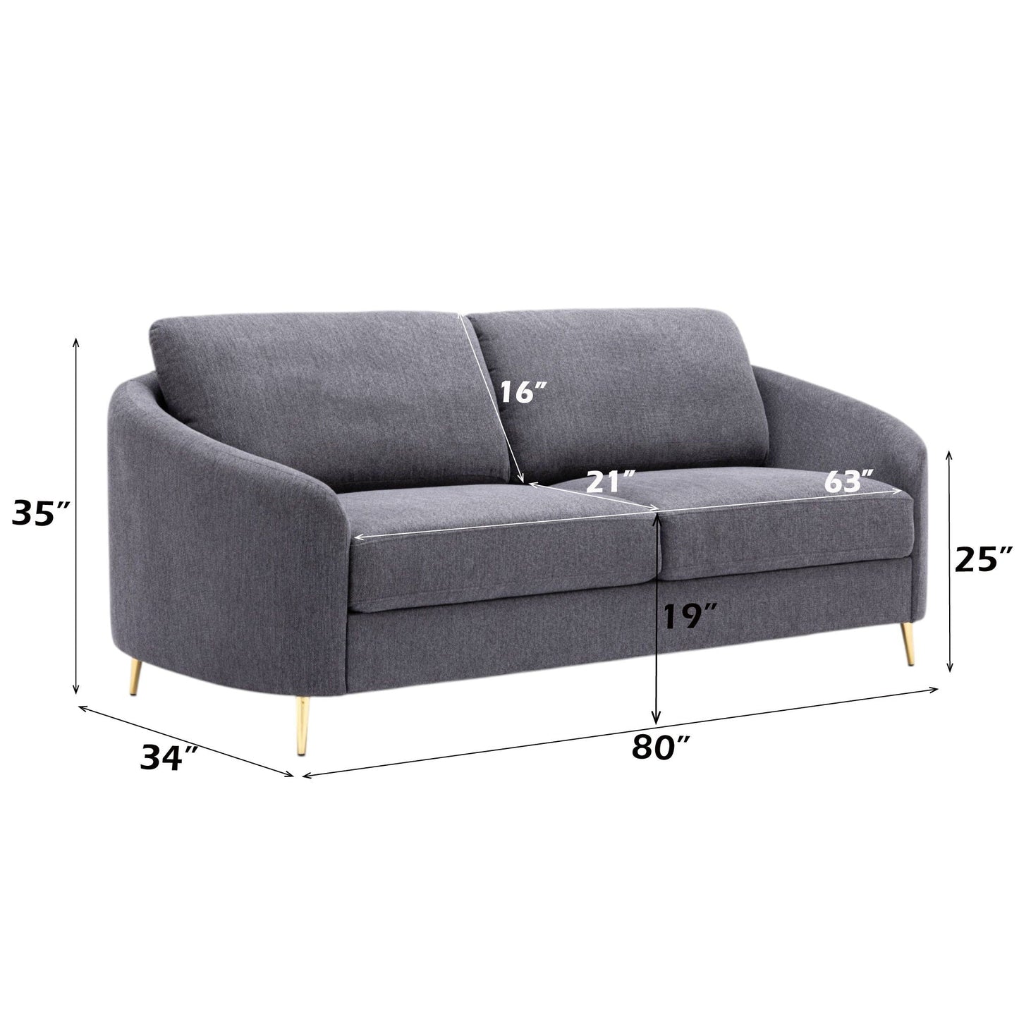 Linen Sofa in Gray