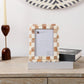 Picture Frame Scalloped Art Collection Bone Inlay Brown White 3 Sizes