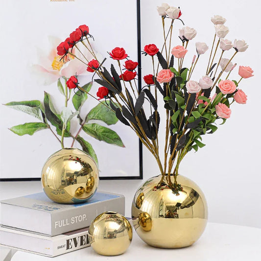 Ceramic Round Oval Vase Nordic Abstract Home Decor Ornament