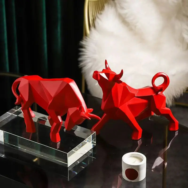 Modern Simple Resin Bull Ornament Creative Home Decor Animal Figurine