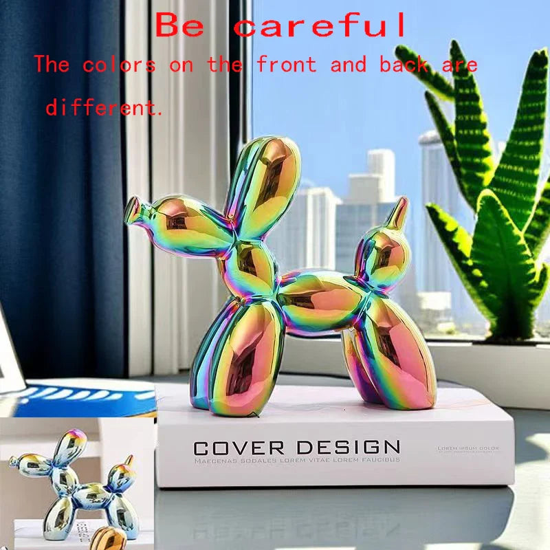 Ceramic Balloon Dog Sculpture Nordic Animal Home Decor Figurine