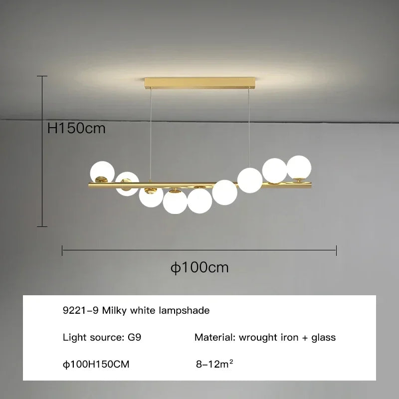 Led Ceiling Chandelier Glass Dining