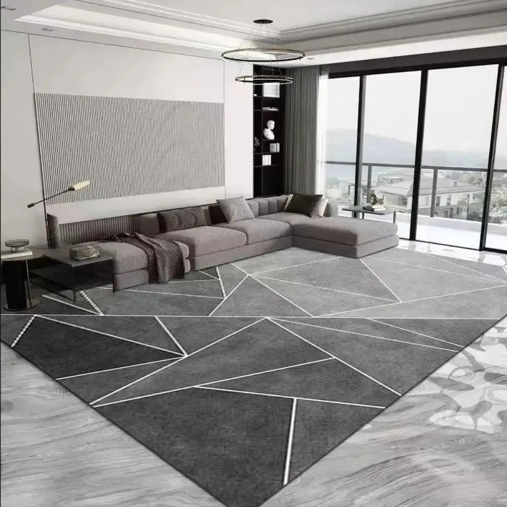 Modern Geometric Abstract Crystal Pile Carpet Washable Anti Slip