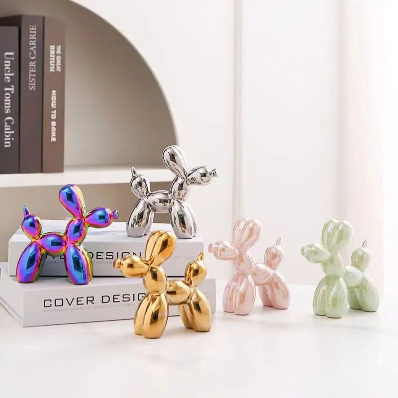 Ceramic Balloon Dog Sculpture Nordic Animal Home Decor Figurine