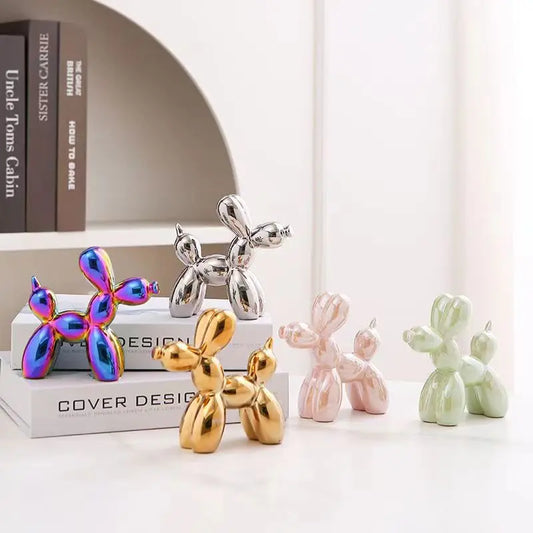 Ceramic Balloon Dog Sculpture Nordic Animal Home Decor Figurine