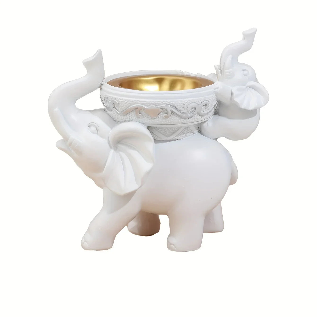 Elephant Figurine Candy Tray Key Bowl Decorative Storage Box