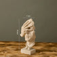 Abstract Silence Is Gold Resin Figurine Hand Face Statue Decor