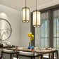 Chinese Fabric Pendant Light Modern Chandelier for Living Room