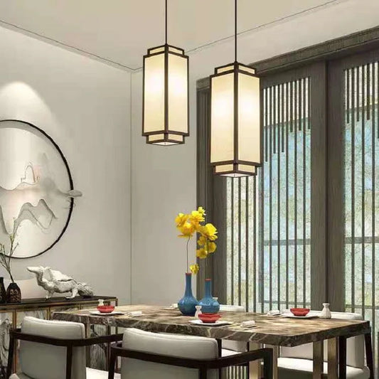 Chinese Fabric Pendant Light Modern Chandelier for Living Room