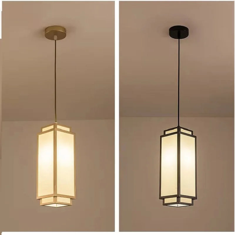 Chinese Fabric Pendant Light Modern Chandelier for Living Room