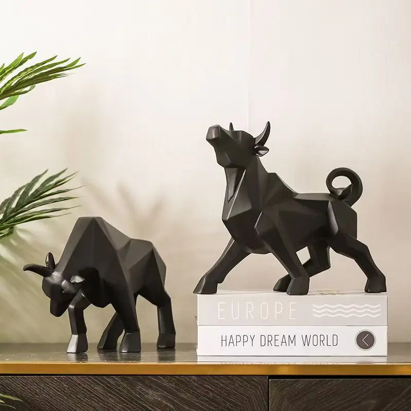 Modern Simple Resin Bull Ornament Creative Home Decor Animal Figurine
