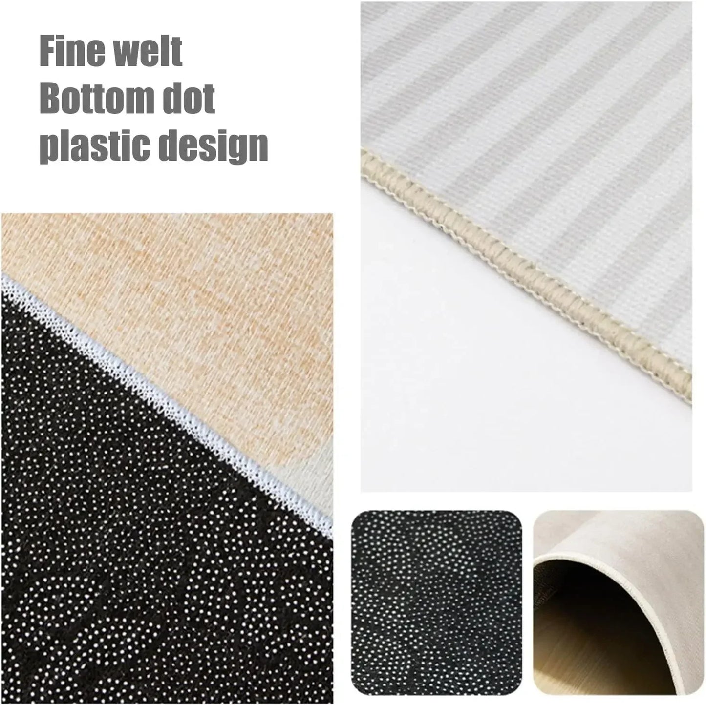 Cream Style Living Room Floor Mat Anti Slip Large Carpet