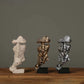 Abstract Silence Is Gold Resin Figurine Hand Face Statue Decor