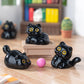 Black Cat Mini Figurines Cute Resin Kitten Desktop Decoration