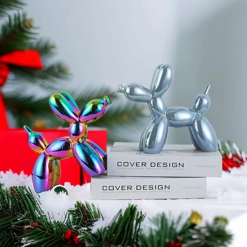 Ceramic Balloon Dog Sculpture Nordic Animal Home Decor Figurine