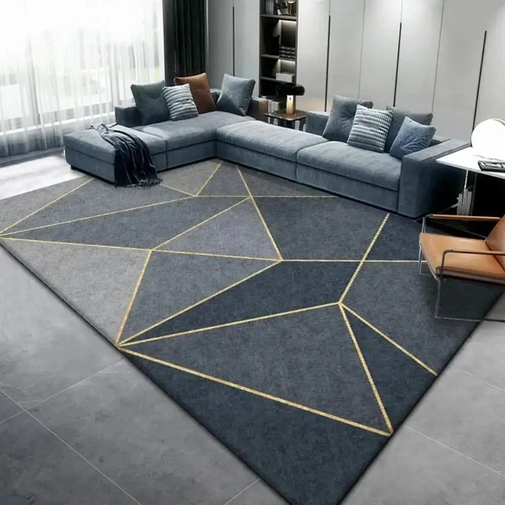 Modern Geometric Abstract Crystal Pile Carpet Washable Anti Slip