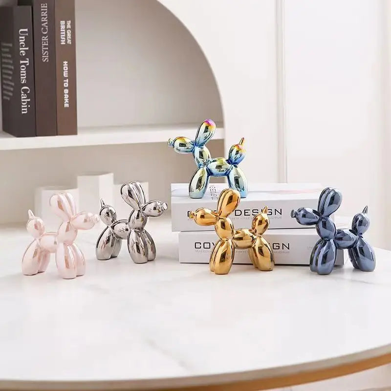 Ceramic Balloon Dog Sculpture Nordic Animal Home Decor Figurine