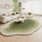 Green Plush Irregular Carpet Living Room Bedroom Floor Mat Decor