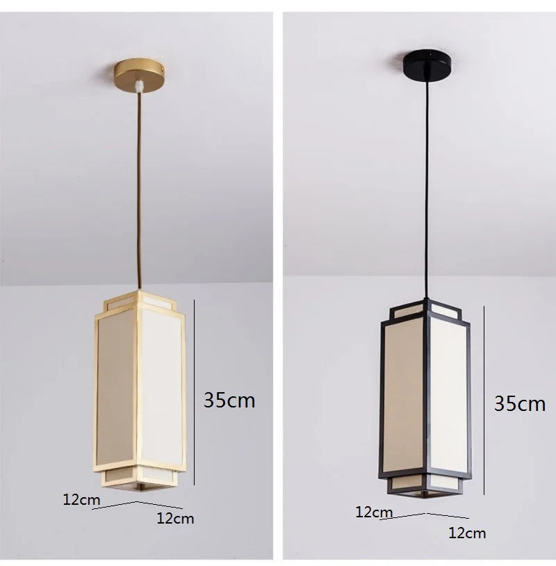 Chinese Fabric Pendant Light Modern Chandelier for Living Room