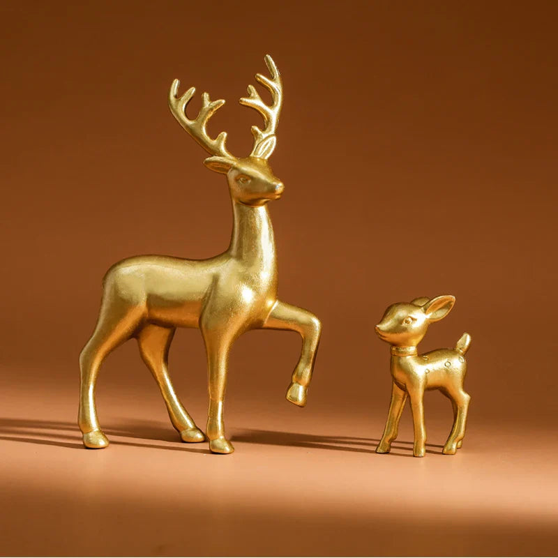 Cute Mother Deer Figurine Kawaii Miniature Kids Room Decor Sculpture